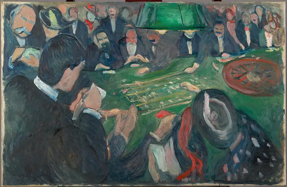 Painting of a roulette table (public domain) - online casino earn real money in nigeria