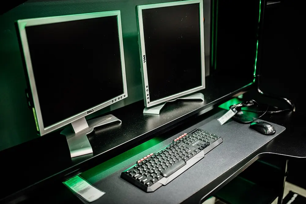 Dual monitor gaming desk - contact BetNaijaHub